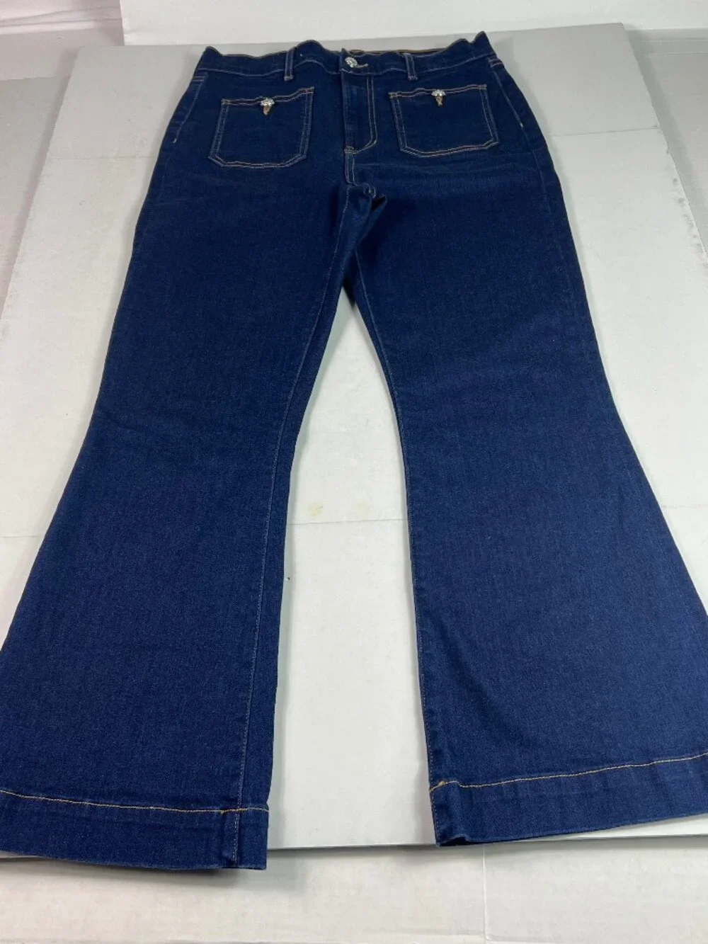 Veronica Beard Jeans Women 30x26* High Rise Carson Ankle Flare Blue Denim Tag 29